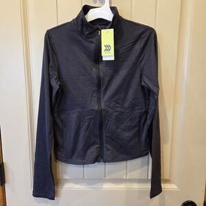 Women's Soft Stretch Jacket - Heathered Black Small New Active Run Workout Gym